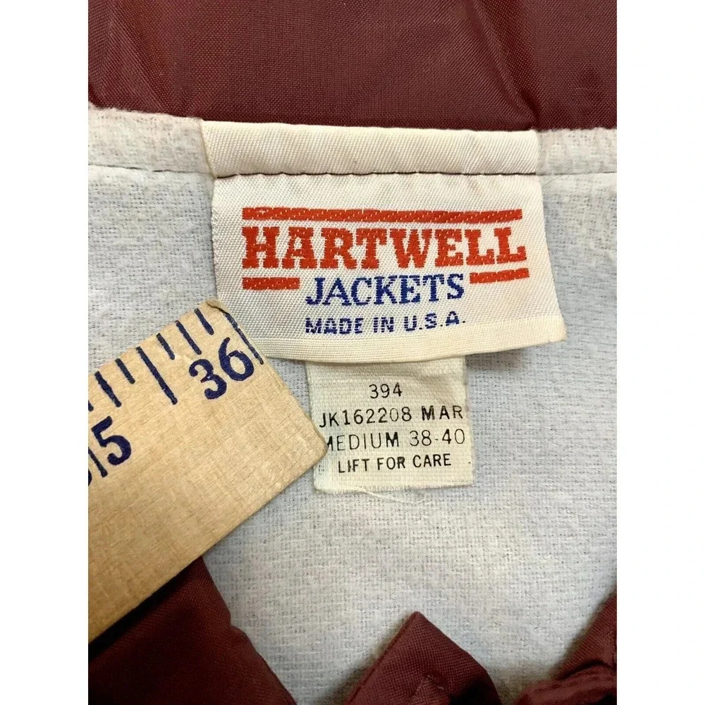 Vintage Hartwell Satin Jacket Duke Power Citizenship Service Burgundy Medium USA - Picture 7 of 10